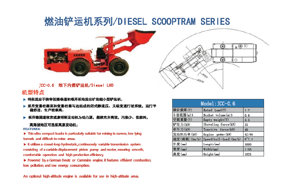 JCC-0.6 地下内燃铲运机
