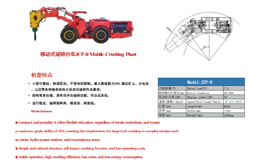 JCP-8 移动式破碎台车